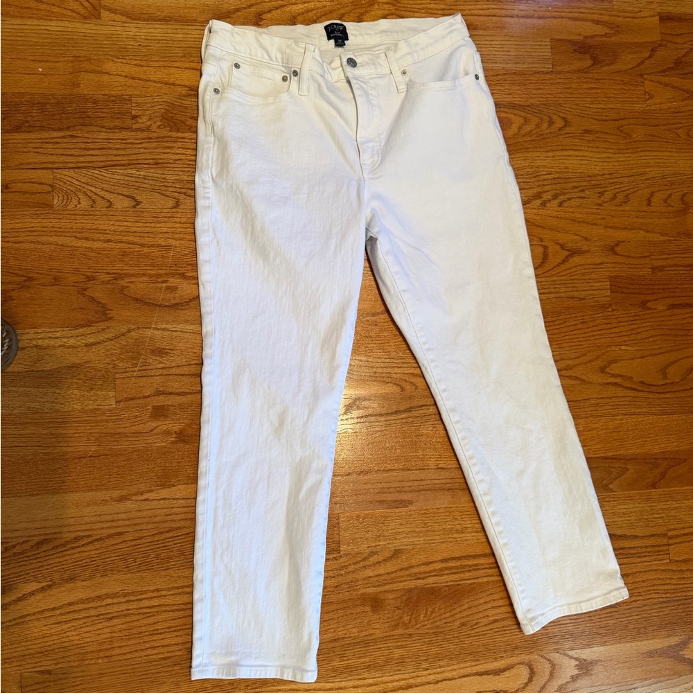J Crew Slim Boyfriend White Jeans Sz 30